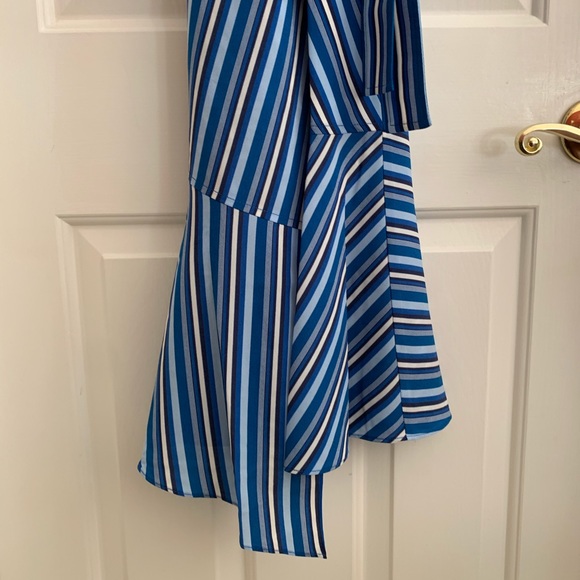 Derek Lam 10 CROSBY Striped Asymmetrical Dress - Picture 7 of 8